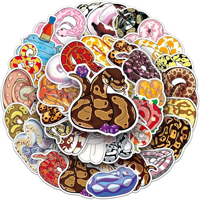 50Pcs Snake Stickers, Waterproof Vinyl Cute Reptile Stickers by Unknown