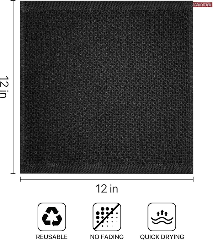 100% Cotton Waffle Weave Kitchen Towels, 6 Pack Dish Cloths - Image 6