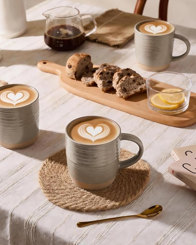 famiware Coffee Mugs Set of 4, 13 oz Mug Set, Ceramic Cup Set - Image 5