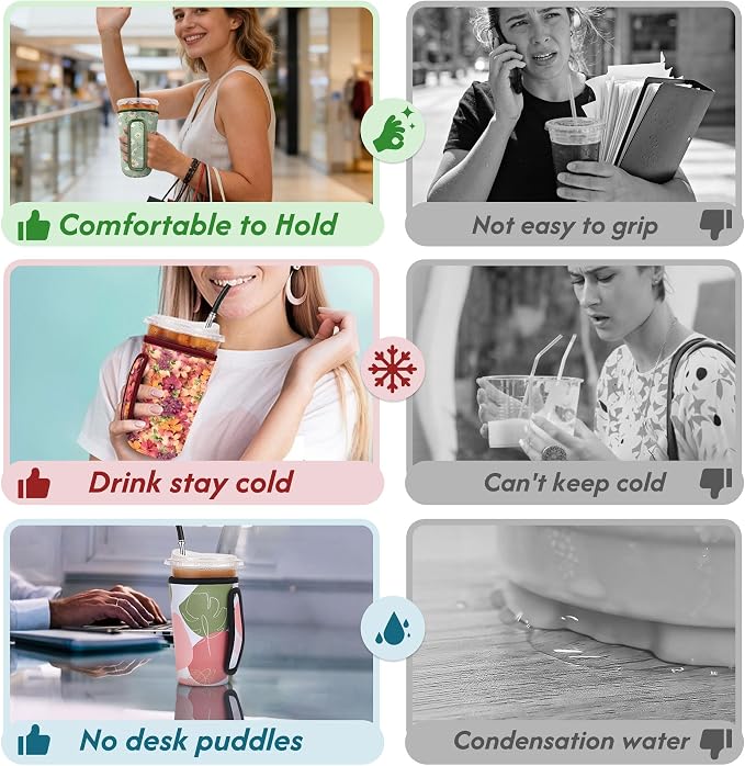 Reusable Insulated Neoprene Iced Coffee Sleeve - Image 3