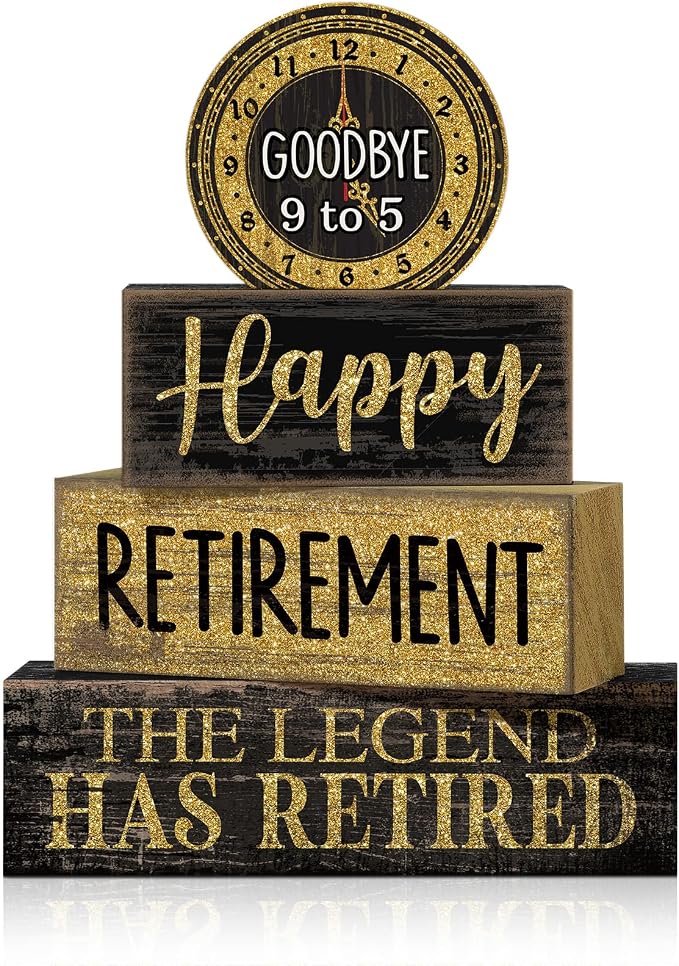 Moucuny 4 Pcs Retirement Party Decorations Happy Retirement Table Decor Black by Moucuny
