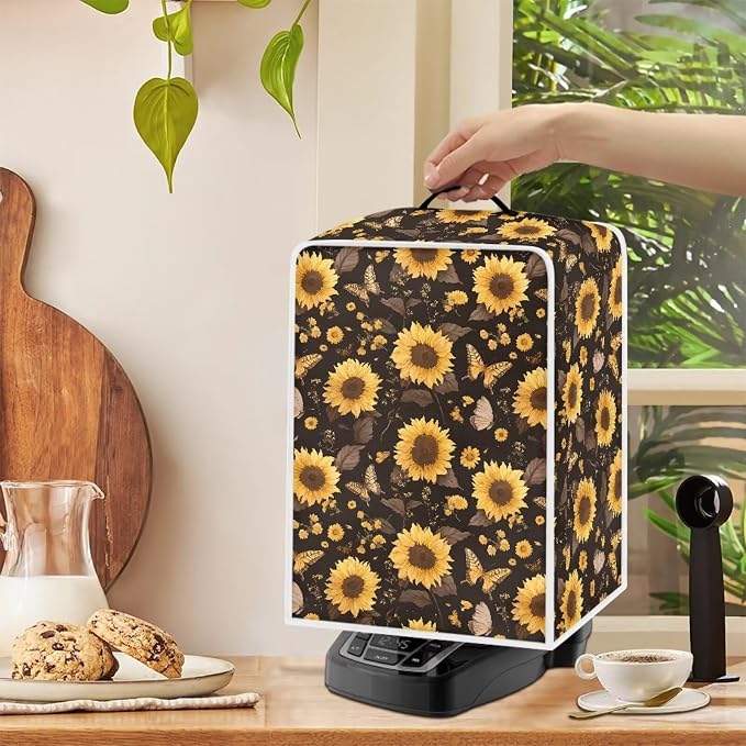 Sunflower Butterfly Coffee Maker Cover Dust Protection Coffee Machine Cover - Image 4