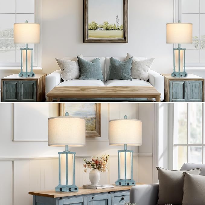 Cinkeda 27" Tall Vintage Table Lamp Set of 2 - Image 5