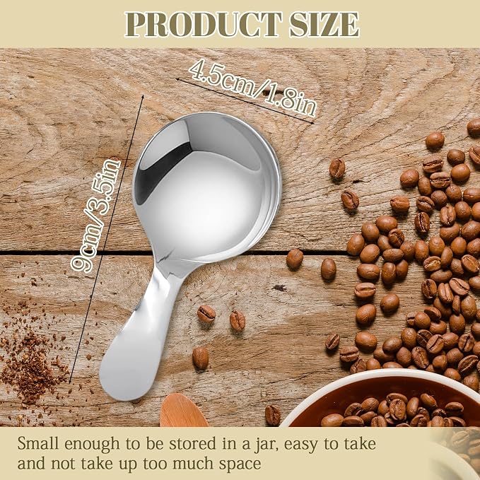 5 Pack Short Handle Scoops, Stainless Steel Mini Scoops Small Spoons, Versatile - Image 2