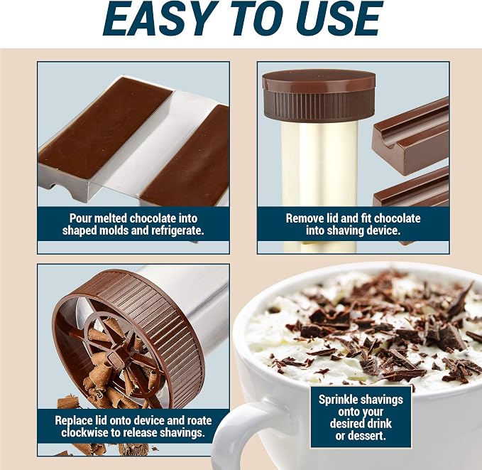O'Creme - Chocolate Shaver - Rotary Hand Held Grater and Slicer Device to Make - Image 4