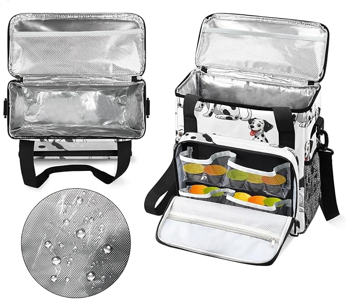 Cute Dalmatian Dog Coffee Maker Carring Bag, Large Insulated Storage Organizer - Image 3