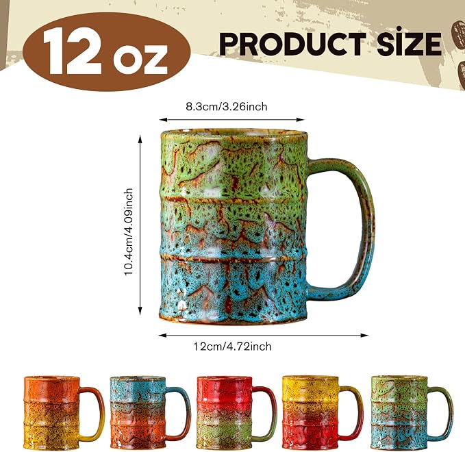 Coffee Mugs Set of 4, 12 Oz Coffee Cups Ceramic - Image 2