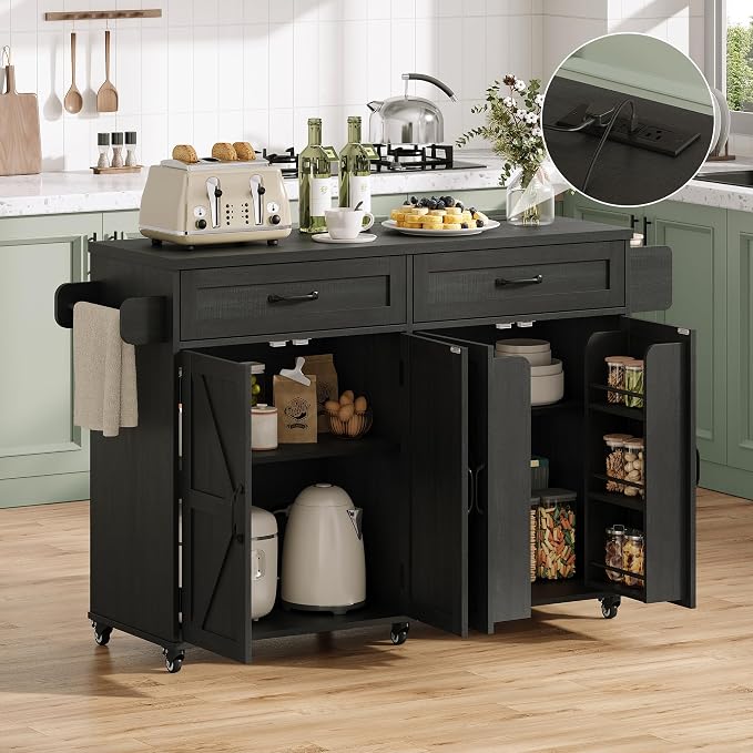 Mobile Kitchen Island, Kitchen Island Cart by FiveWillowise