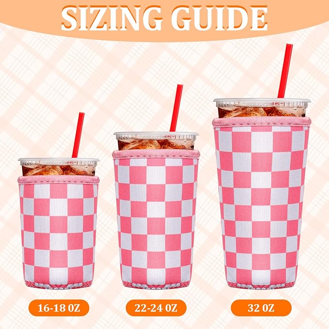 3 Pack Reusable Insulated Iced Coffee Cup Sleeve Beverage Holder - Image 2