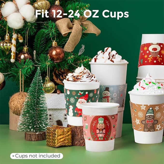 FMP Brands 1000 Pack Christmas Coffee Sleeves - Image 4