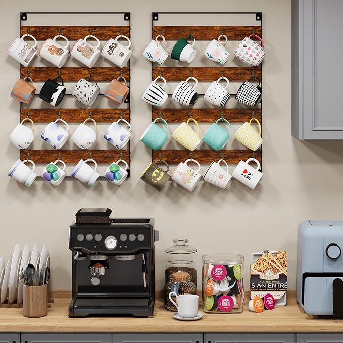 Huxitocan Wall Mount Coffee Mug Holder - Image 4