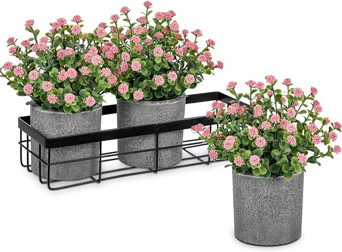 DILATATA Baby's Breath Artificial Flowers Table Centerpiece Decoration Potted by DILATATA