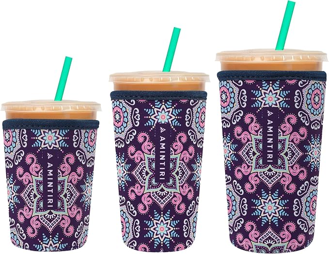 3 Pack Reusable Sleeve for Iced & Hot Drinks Cup, Neoprene Sleeve Compatible by Unknown