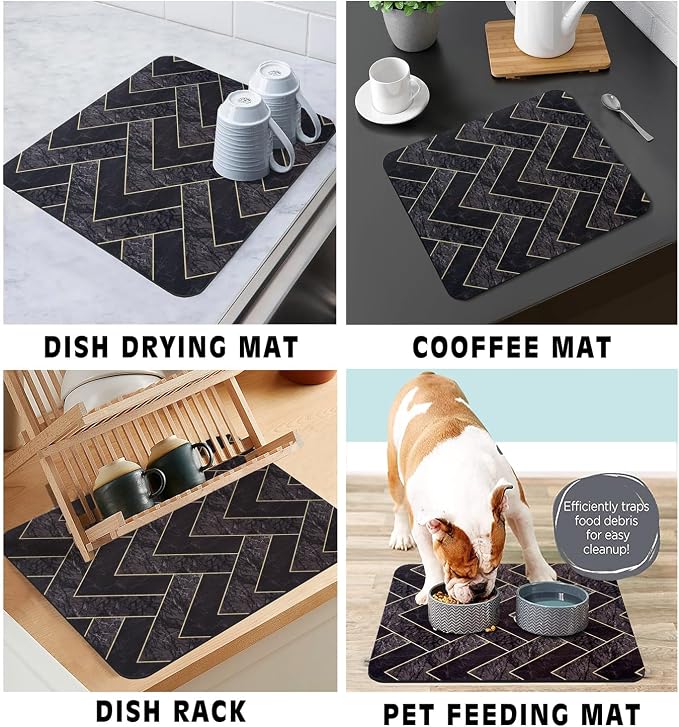 Coffee Bar Mat Rubber Dish Drying Mat - Image 4