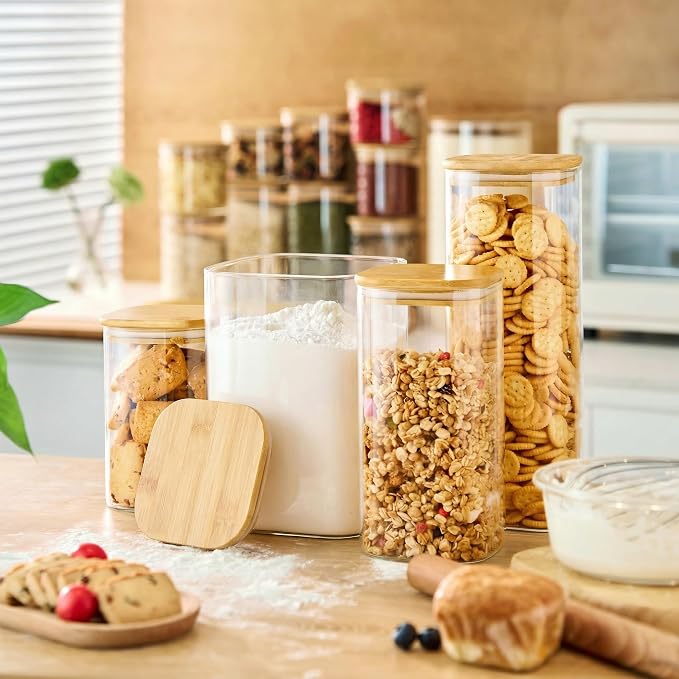 Extra Large Square Glass Flour & Sugar Storage Containers - Image 2