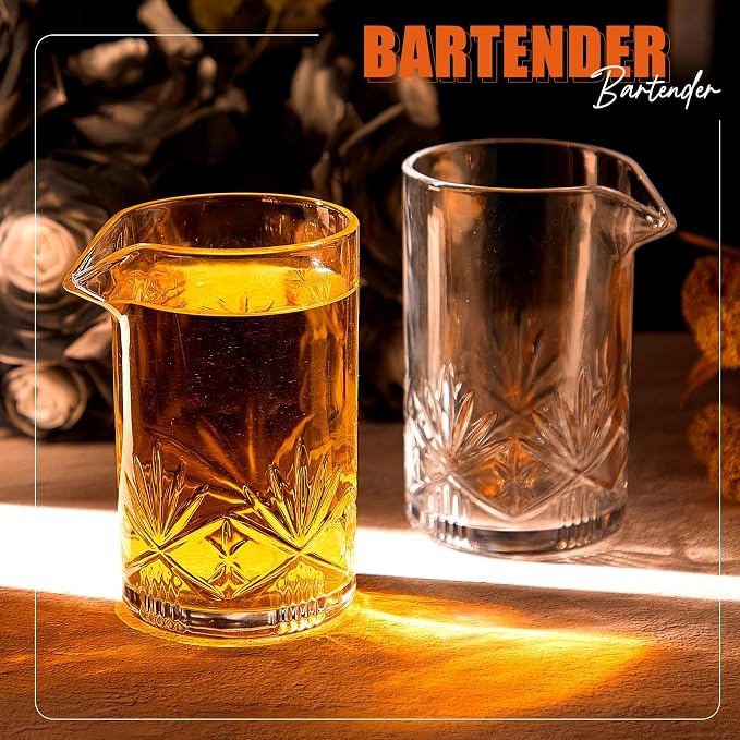 Dandat 4 Pcs 24 oz Cocktail Mixing Glass Crystal Stirring Glass - Image 6