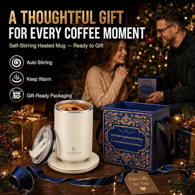Self Heated Stirring Coffee Mug, 10oz Auto Mixing Cup - Image 8