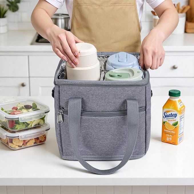 Reusable Drink Carrier with Handle, Tip-Resistant 4 Cup Insulated Bag, - Image 2