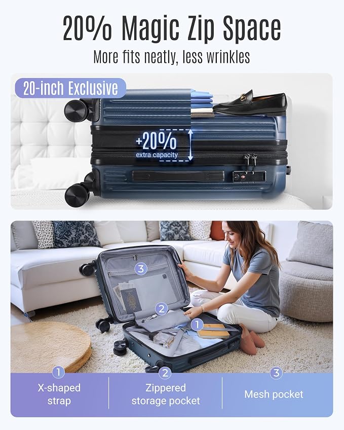 LIGHT FLIGHT 3 Piece Luggage Sets - Image 6