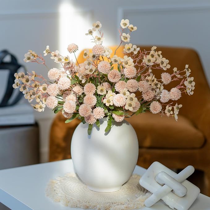 HyeFlora Faux Silk Pompon Mums Artificial Flowers - Image 2