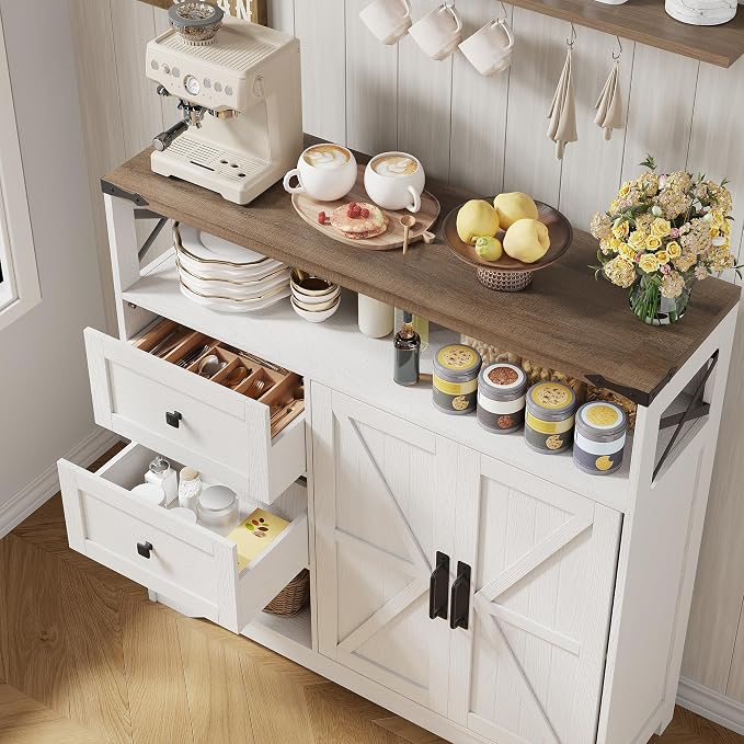 Vabches Farmhouse Buffet Sideboard Cabinet - Image 7