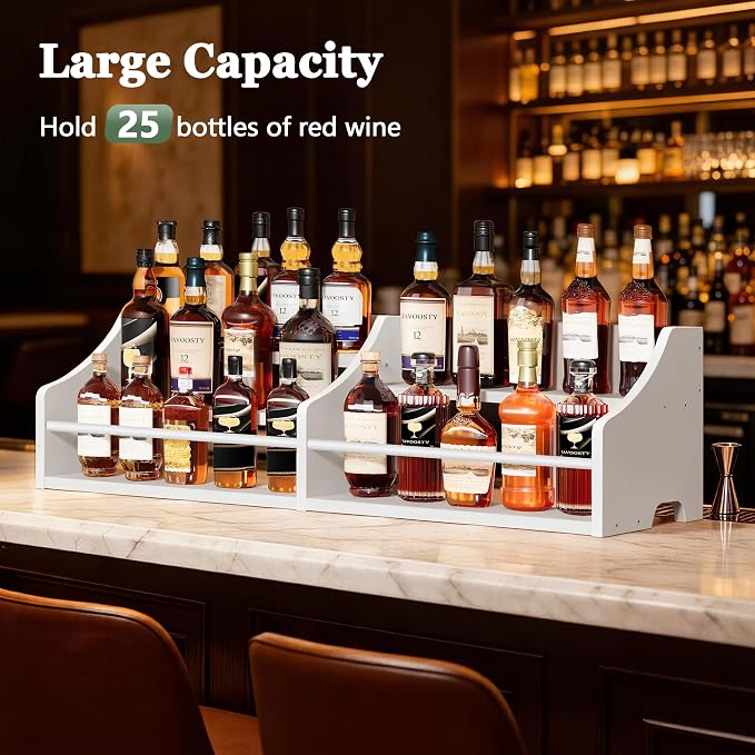 5 Tier Countertop Liquor Bottle Display Shelf Organizer, Retro Tabletop Wine - Image 5
