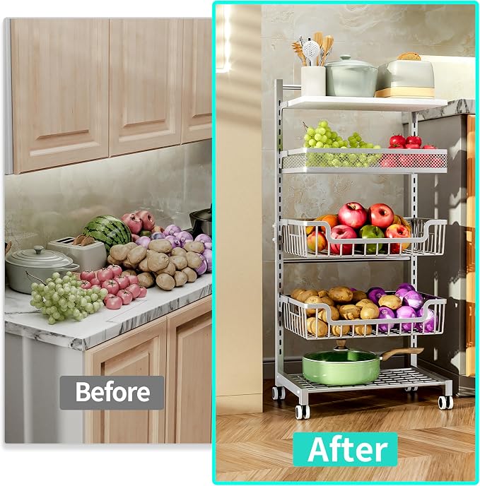 HapiRm Fruit Basket Kitchen Cart - Image 2