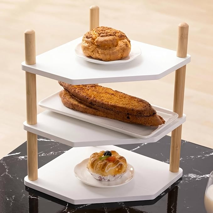 3-Tier Expandable Bamboo Corner Shelf by WooFawn