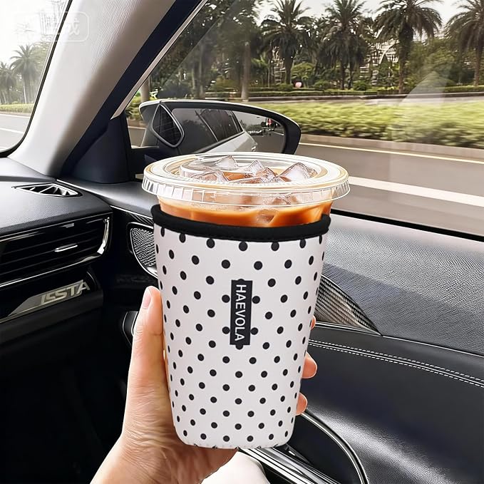 Reusable Insulated Neoprene Iced Coffee Cup Sleeve, Durable Drink Sleeve - Image 2