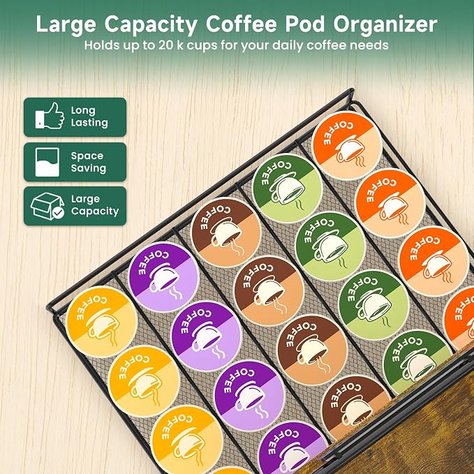 EsLuker.ly Coffee Bar Organizer Station Shelf Mug Holder, 3 Tier Coffee Cup - Image 4