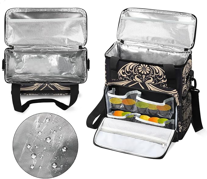Halloween Sugar Skull Coffee Maker Carring Bag, Large Insulated Storage - Image 3