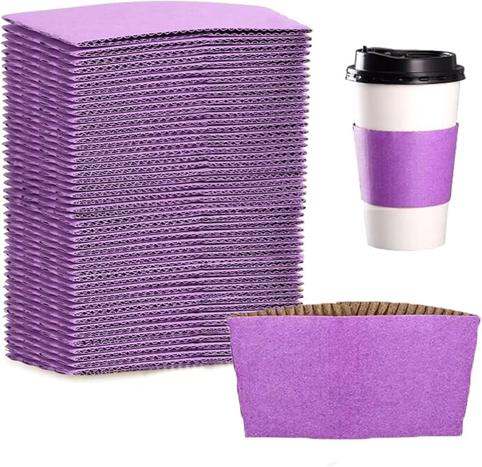 EchoDone Coffee Cup Sleeves for Hot or Cold Drinks Disposable Paper Corrugated by EchoDone
