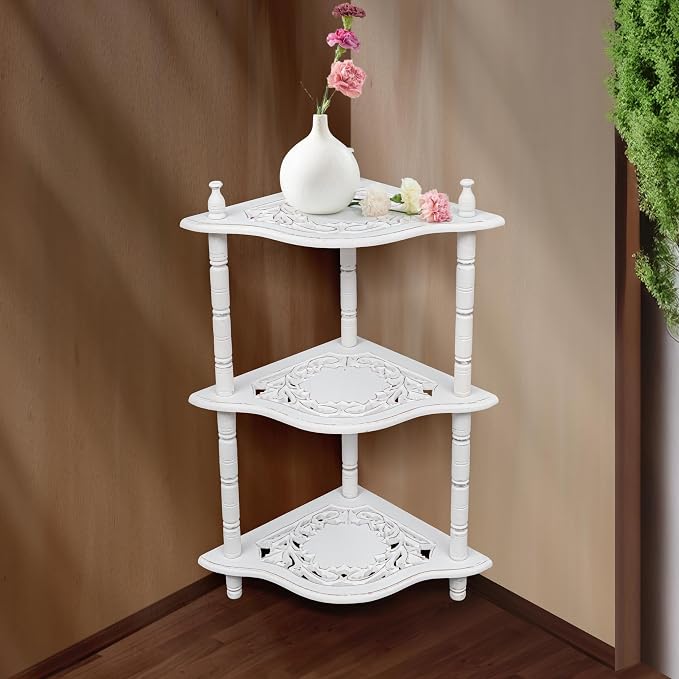Antique White Corner Bookshelf - Image 4