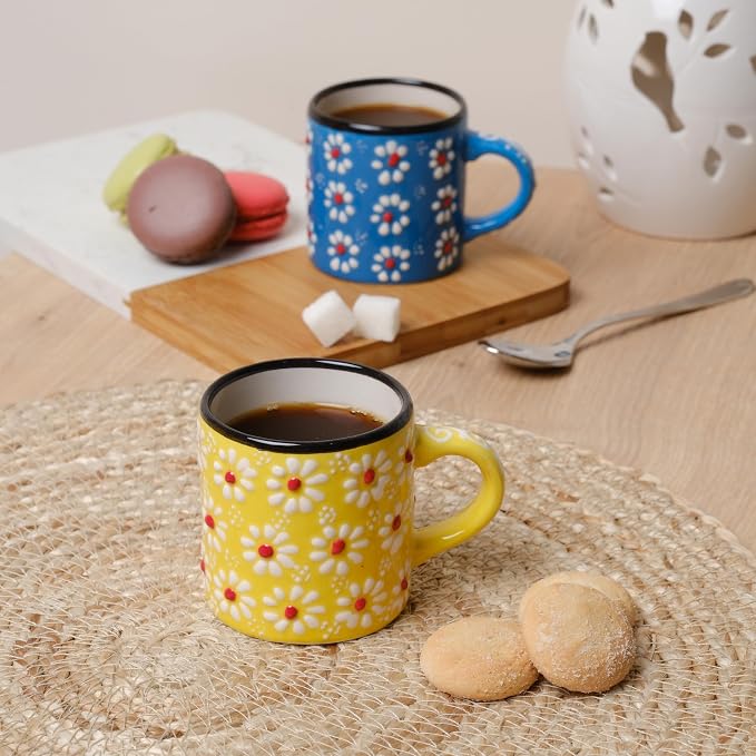 Ceramic Espresso Cups, 5 Oz Espresso Cups Set of 4, Handmade Espresso Cup - Image 6