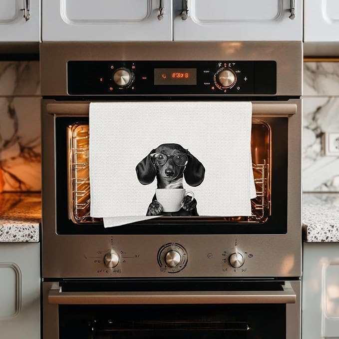 Funny Dachshund Coffee Kitchen Towels, Dachshund Gifts - Image 4