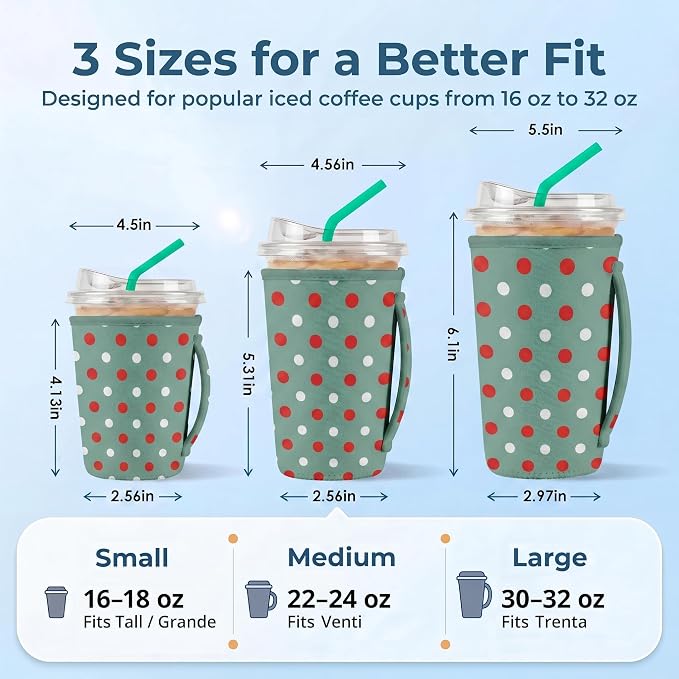 Artsocket 3 Pack Reusable Iced Coffee Sleeve - Image 2