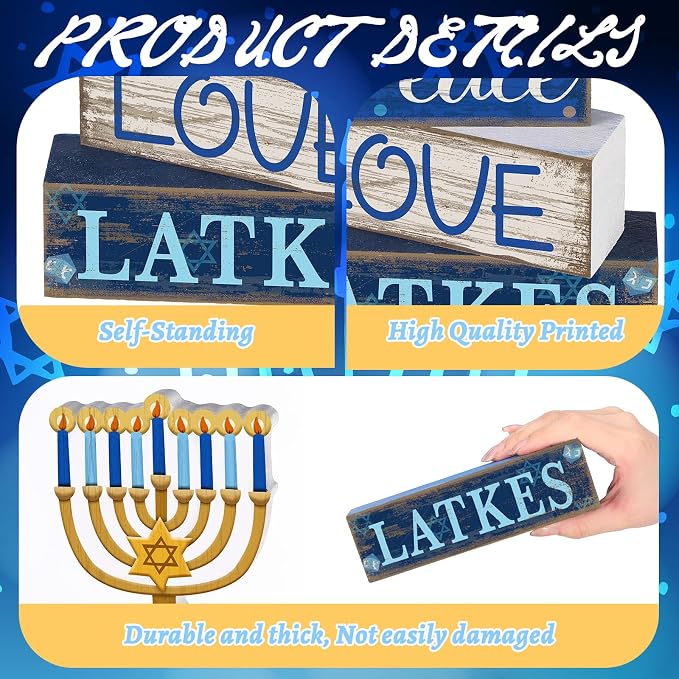 Lineshading 4 Pcs Hanukkah Decorations - Image 6
