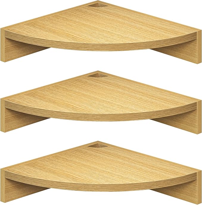 Fun Memories Corner Shelf Wall Mount, Wood Floating Corner Shelves, Corner Wall by FunMemories