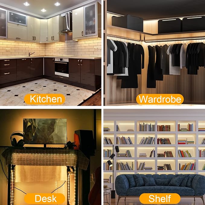 maylit Under Cabinet Lights Plug in, Super Bright Warm White Under Counter - Image 7