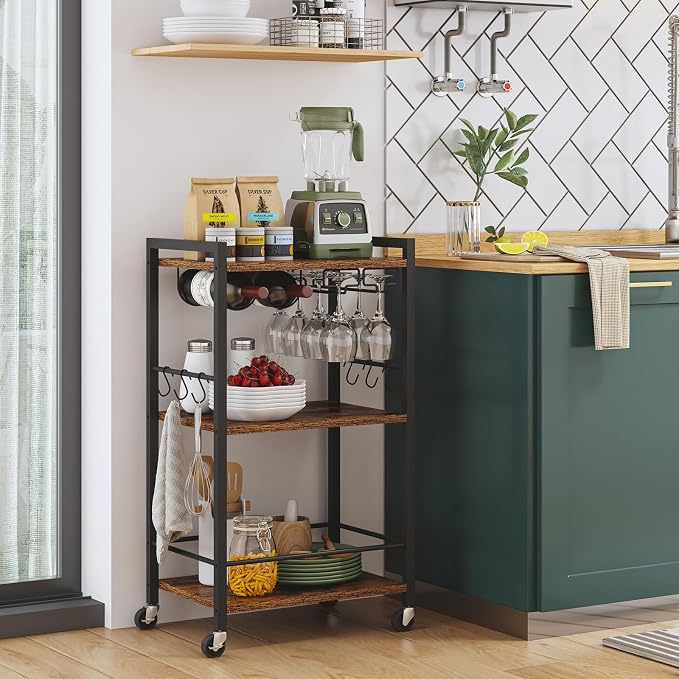 TUTOTAK Bar Cart, Home Bar Serving Cart - Image 4