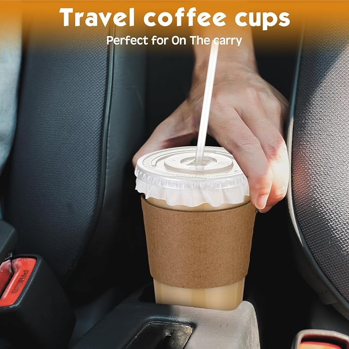 Baderke 50 Sets Clear Plastic Coffee Cups - Image 6