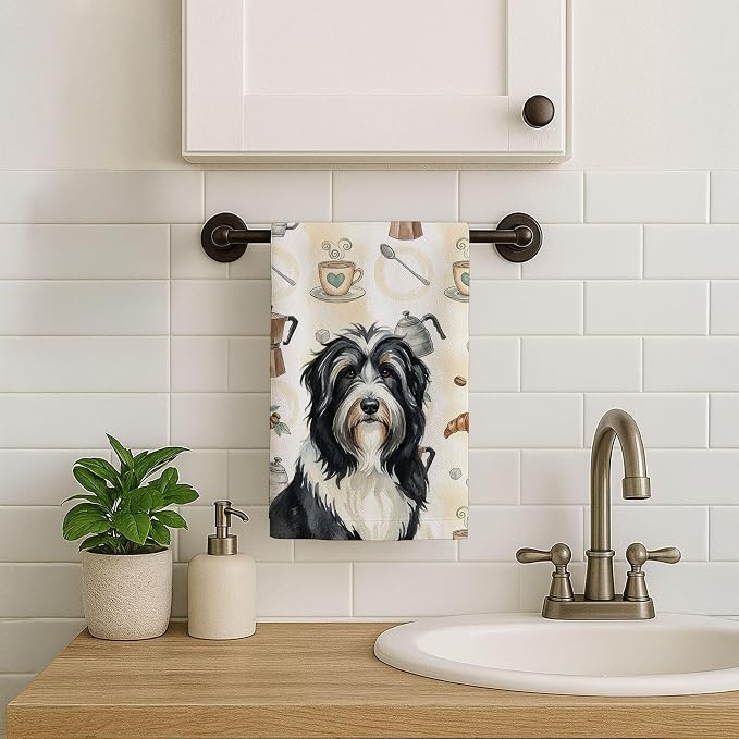 Caroline's Treasures Black Bearded Collie Coffee Bar Kitchen Towel Velour Plush - Image 7