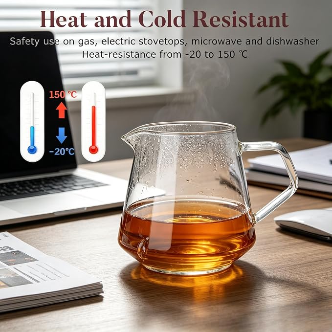 Clear Glass Coffee Server 650ml Hand Pour Carafe Pitcher - Image 2