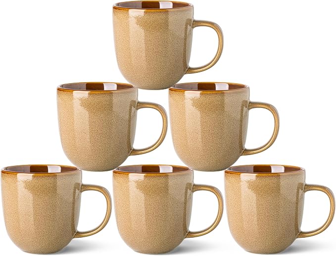LERATIO Ceramic Coffee Mugs Set of 6, 12oz Handmade Coffee Mugs Set by LeRatio