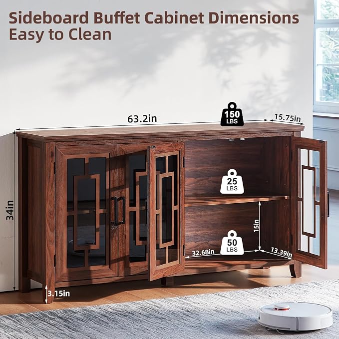 Joaxswe Large Sideboard Buffet Cabinet - Image 2
