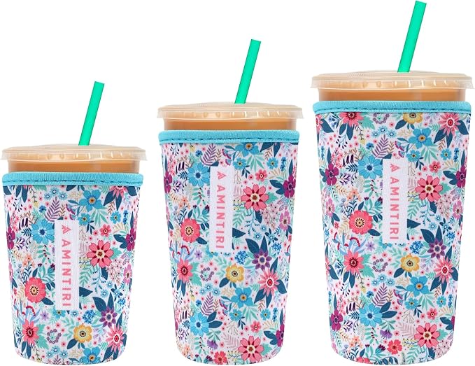 3 Pack Reusable Sleeve for Iced Coffee Cup, Coffee Neoprene Sleeve for Iced&Hot by Unknown