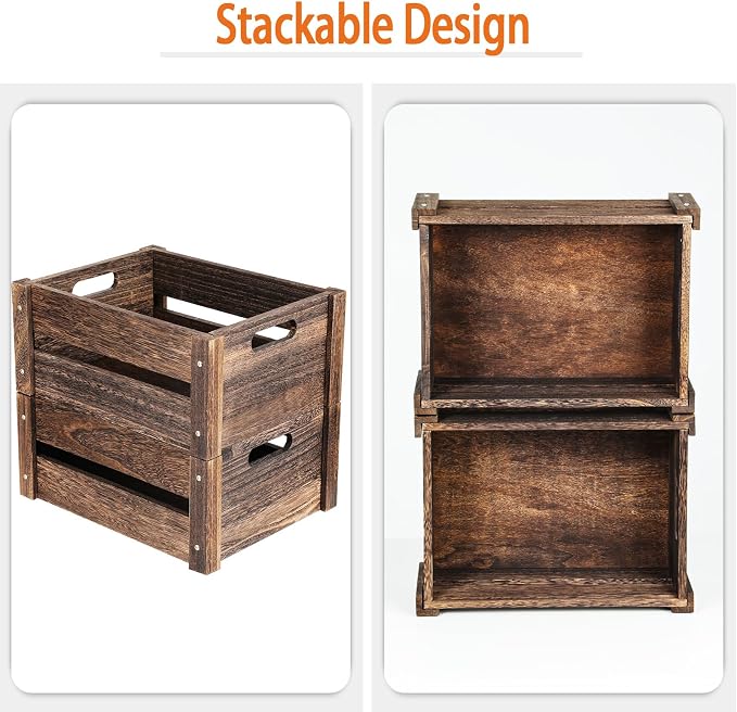 Wooden Crates, Farmhouse Wood Crate - Image 6