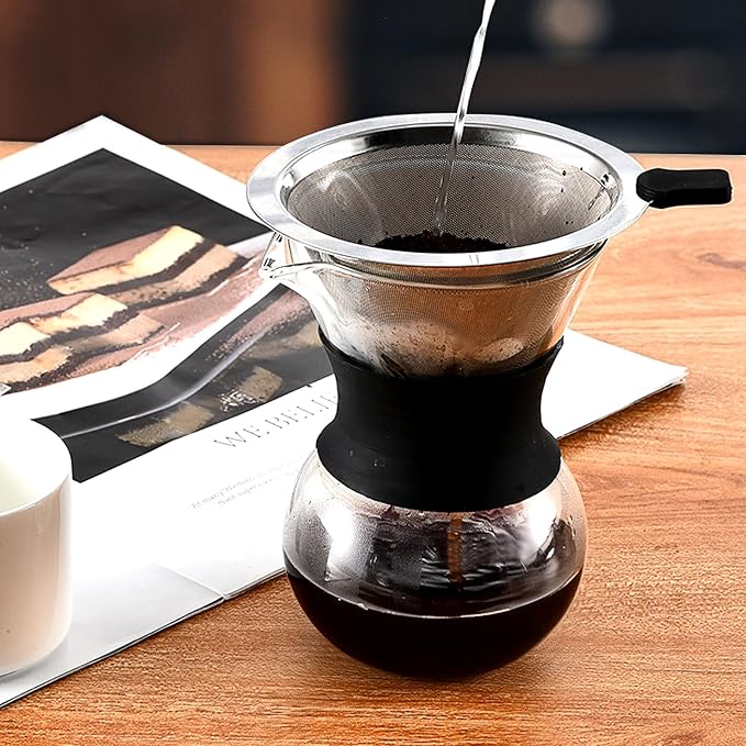 Reusable Paperless Coffee Filter, Pour Over Coffee Maker, Stainless Steel Drip - Image 5