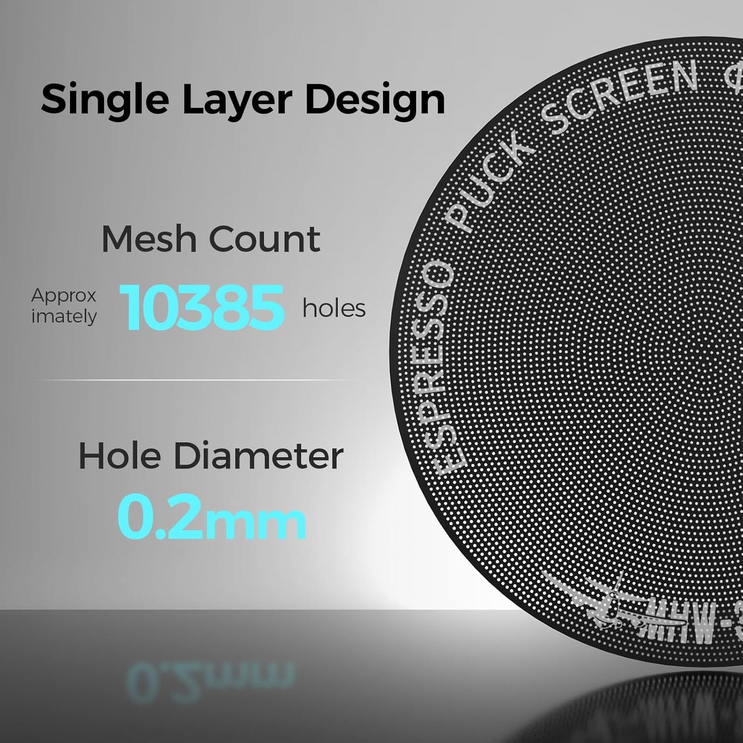MHW-3BOMBER 58mm Espresso Puck Screen - 0.2mm Ultra Thin Espresso Puck - Metal Reusable Coffee Filter for Portafilter Basket 58mm - Puck Screen with Titanium Coating FG7046B-OS