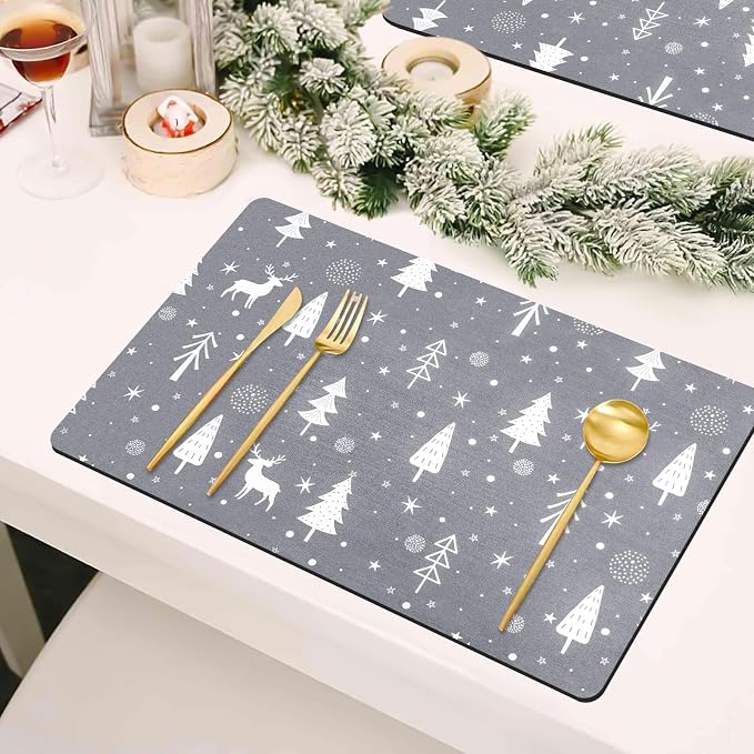 Christmas Dish Drying Mat, Super Absorbent Coffee Mats Fits Under Coffee Maker - Image 5